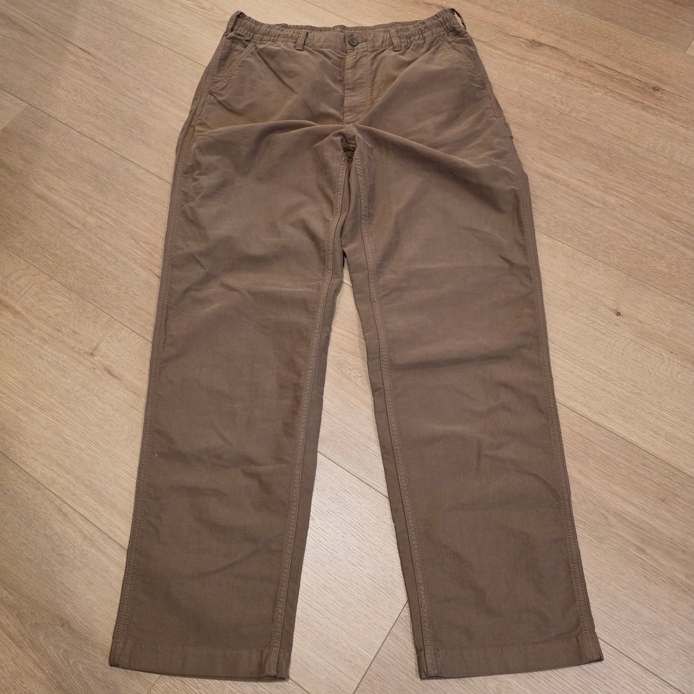 Uniqlo Brown Utility Ankle Pants Mens Large Cotton Stretch Drawstring Casual
